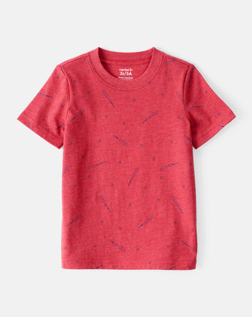 Toddler Boy Baseball Print Short-Sleeve Tee - Red, 