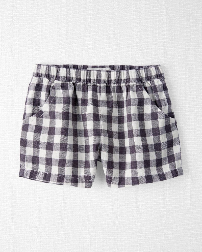 Baby Gingham Shorts Made With Linen and LENZING™ ECOVERO™ , image 1 of 3 slides