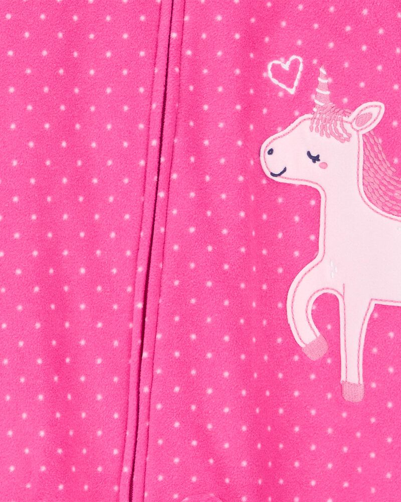 Toddler 1-Piece Unicorn Fleece Footless Pajamas, image 2 of 4 slides
