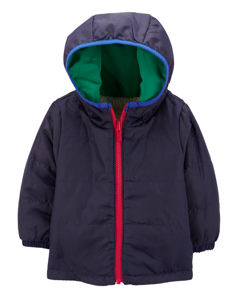 Baby Colorblock Faux Sherpa Mid-Weight Jacket, image 3 of 4 slides