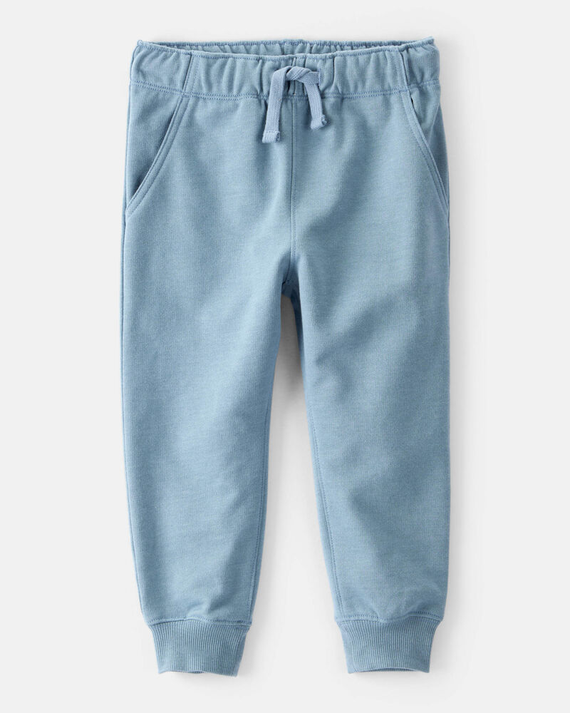 Toddler Boy Solid Fleece Cotton Jogger - Blue, image 1 of 4 slides