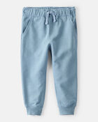 Toddler Boy Solid Fleece Cotton Jogger - Blue, image 1 of 4 slides