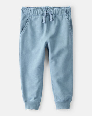 Toddler Boy Solid Fleece Cotton Jogger - Blue, 