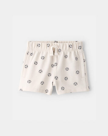 Baby Soccer French Terry Shorts - Ivory, 