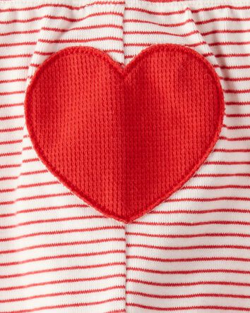 Baby Valentine's Day 2-Piece Striped Long-Sleeve Bodysuit & Pant Set - Red/White, 