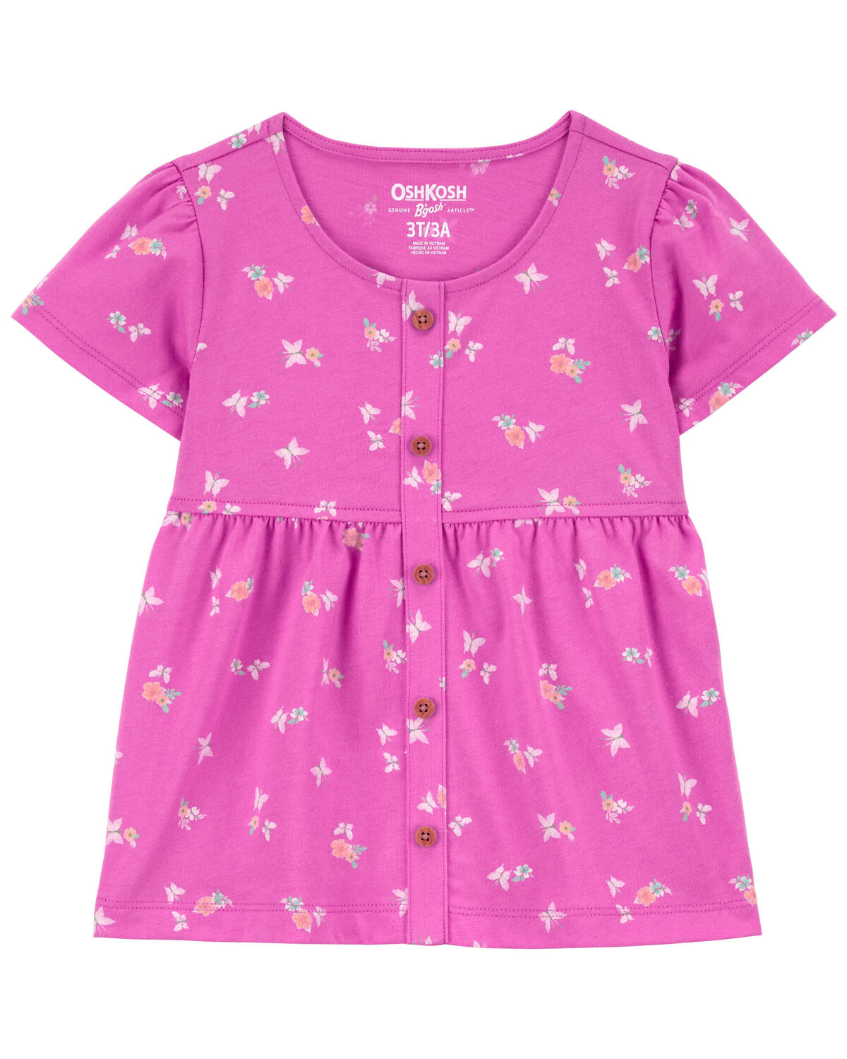 Toddler Floral Print Button-Front Top