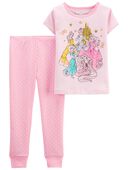 Pink - Toddler 2-Piece Disney Princess 100% Snug Fit Cotton Pajamas