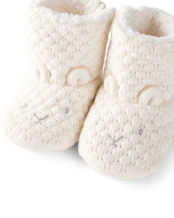 Baby Organic Cotton Sweater Knit Booties, 