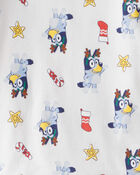 Toddler Bluey™ Print 100% Cotton Long-Sleeve Snug Fit 2-Piece Pajamas - White, image 2 of 3 slides
