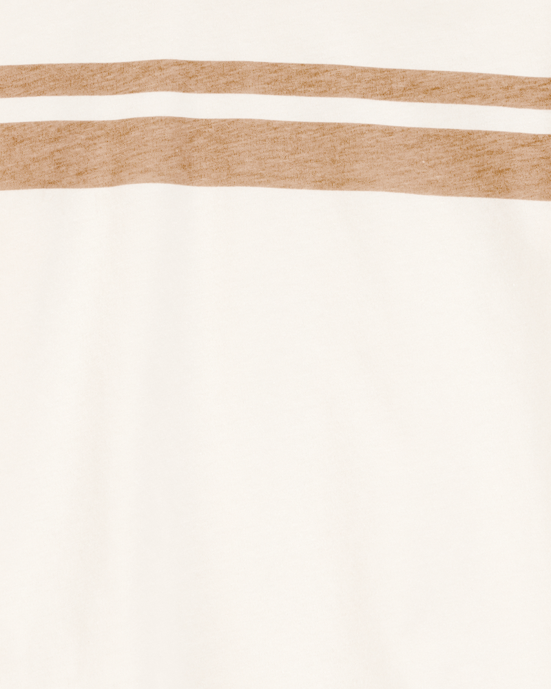 Baby Striped Short-Sleeve Tee - Cream, image 2 of 3 slides