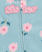 Baby Little Sister Zip-Up Fleece Footie Sleep & Play Pajamas, image 2 of 4 slides