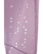 Kid Heart Print High-Rise Leggings - Purple, image 3 of 5 slides