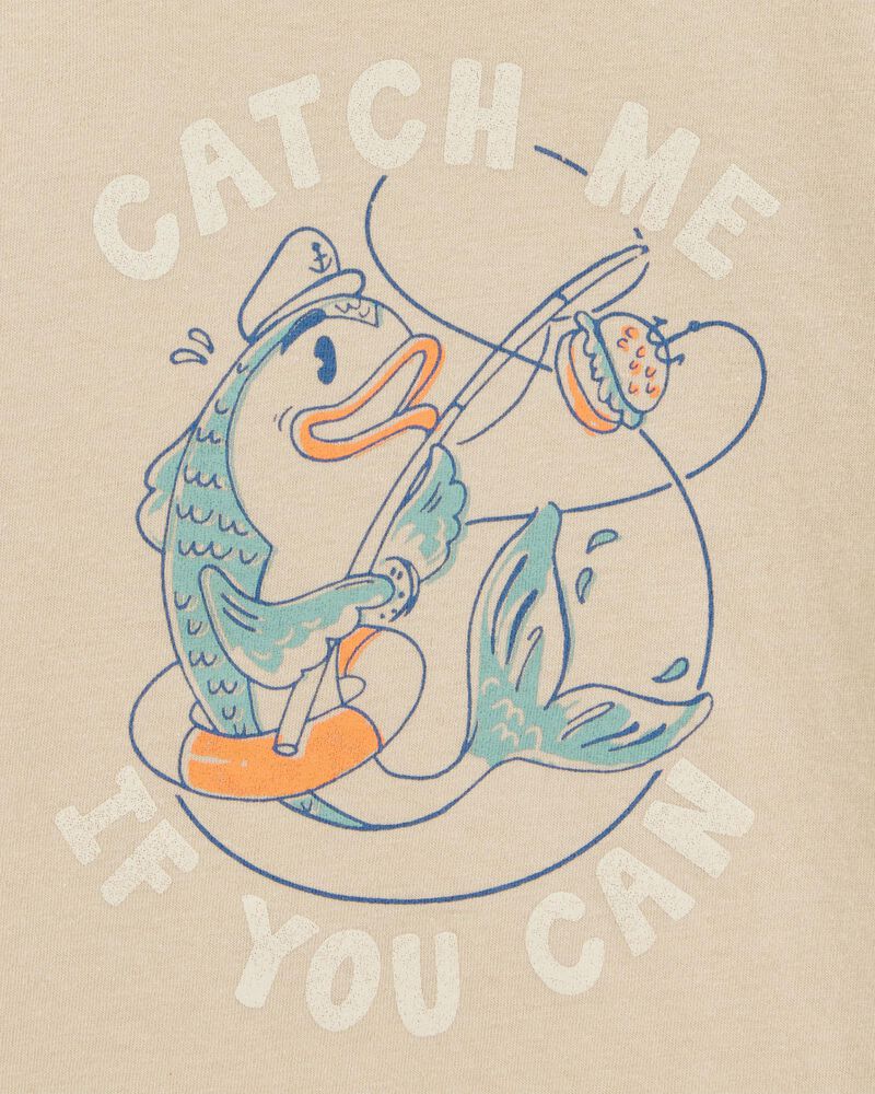 Toddler Catch Me If You Can Short-Sleeve Graphic Tee - Tan, image 2 of 3 slides