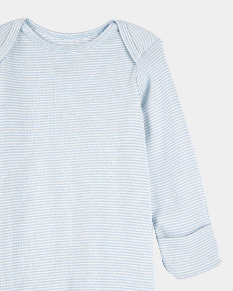 Baby 2-Pack Sleeper Gowns - Blue/White, image 2 of 7 slides
