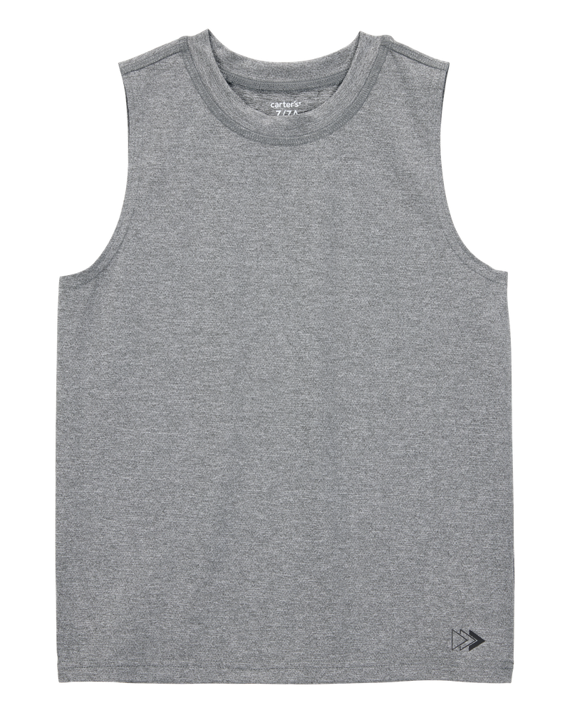 Kid Active Muscle Tank - Grey, image 1 of 3 slides