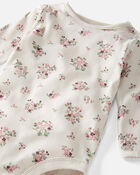 Baby 2-Pack Organic Cotton Rib Bodysuits in Wildberry Bouquet and Perfect Pink, image 4 of 5 slides