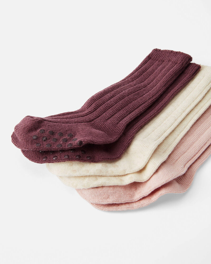 Toddler 3-Pack Knee-High Slip Resistant Socks, image 2 of 3 slides