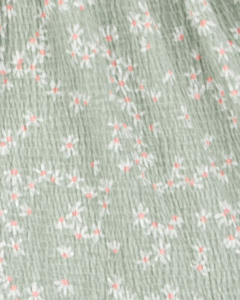 Kid Floral Crinkle Skort - Green, image 3 of 4 slides