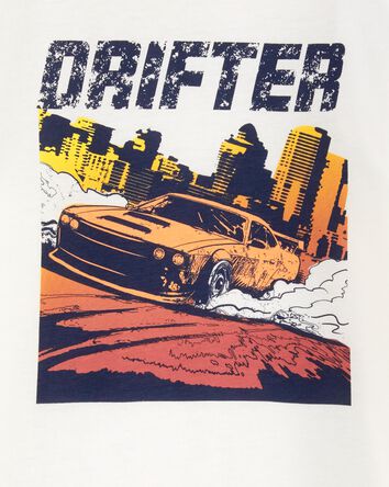 Kid Drifter Car Long-Sleeve Graphic Tee - White, 