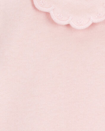 Toddler Scalloped Collar Short-Sleeve Top - Pink, 