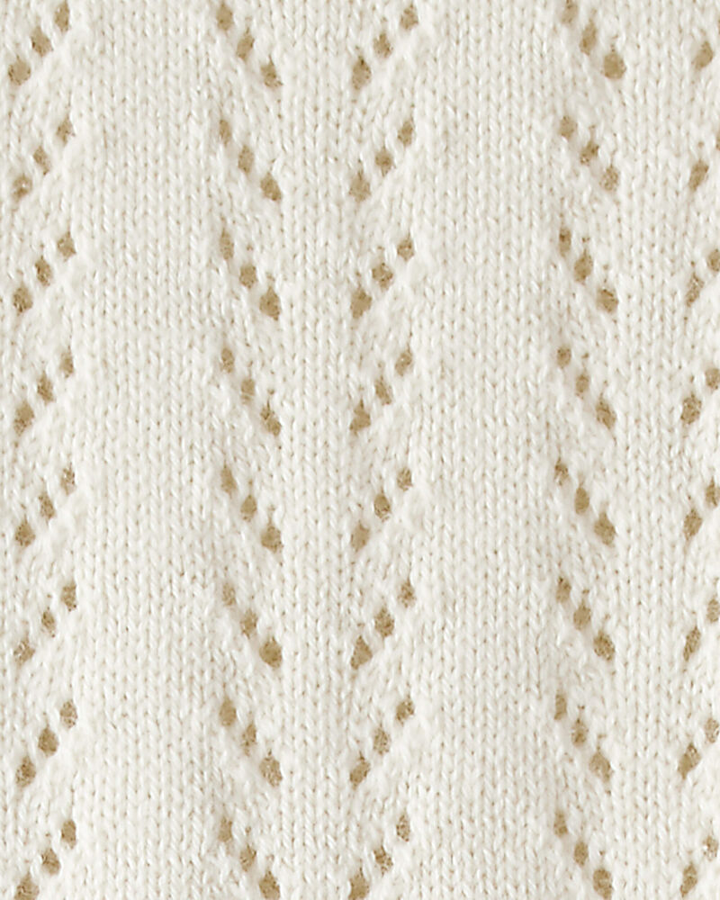Baby Girl Organic Cotton Pointelle Romper, image 3 of 5 slides