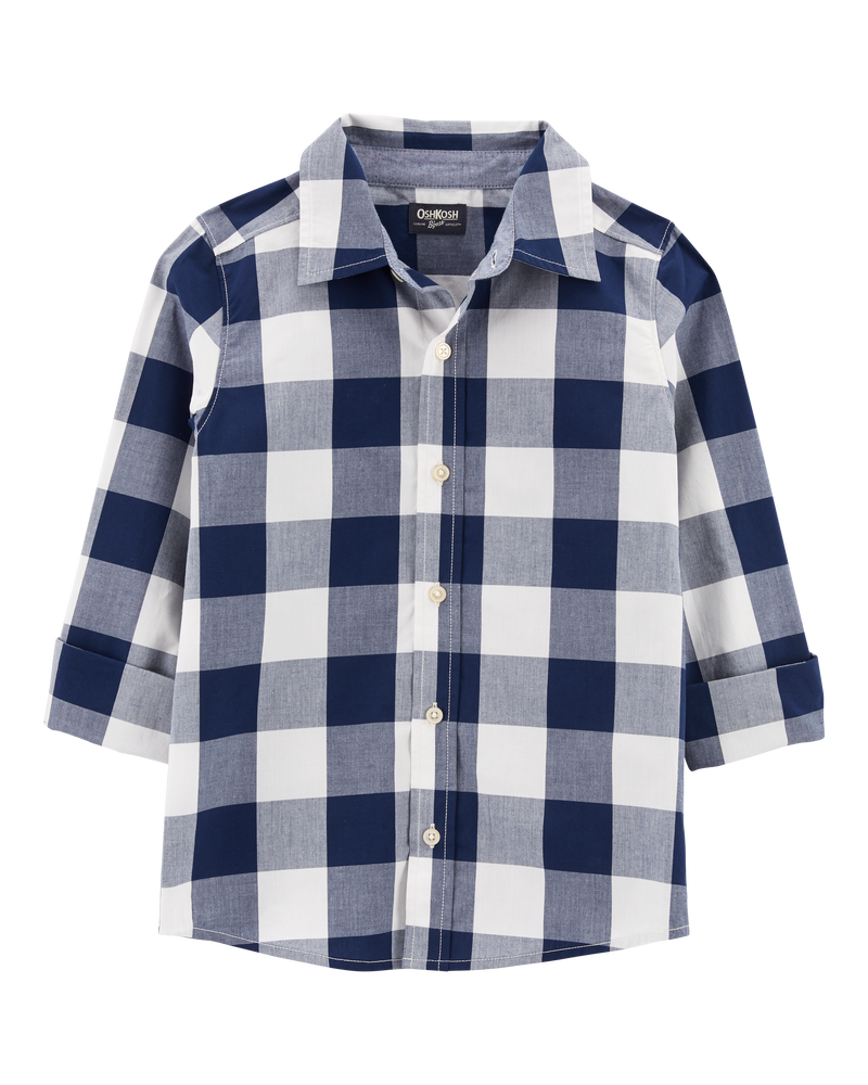 Kid Plaid Button-Front Shirt, image 2 of 4 slides