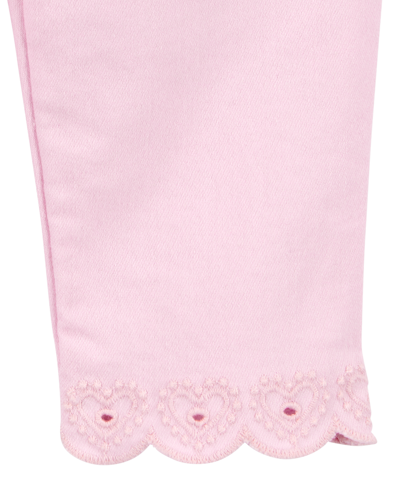 Baby Woven Embroidered Hem Pants - Pink, image 4 of 5 slides