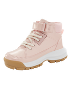 Toddler Metallic Pink Lace-Up Boots, image 6 of 7 slides