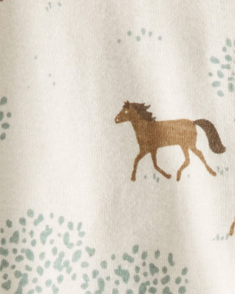 Baby Organic Cotton Sleep & Play Pajamas in Wild Horses, image 3 of 5 slides