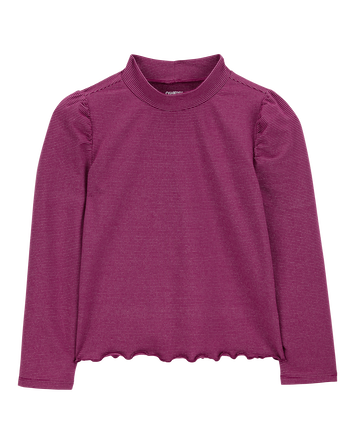 Kid Lettuce-Hem Mock-Neck Top, 