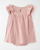 Baby Pointelle-Knit Bodysuit Dress Made with Organic Cotton in Pink, image 2 of 6 slides