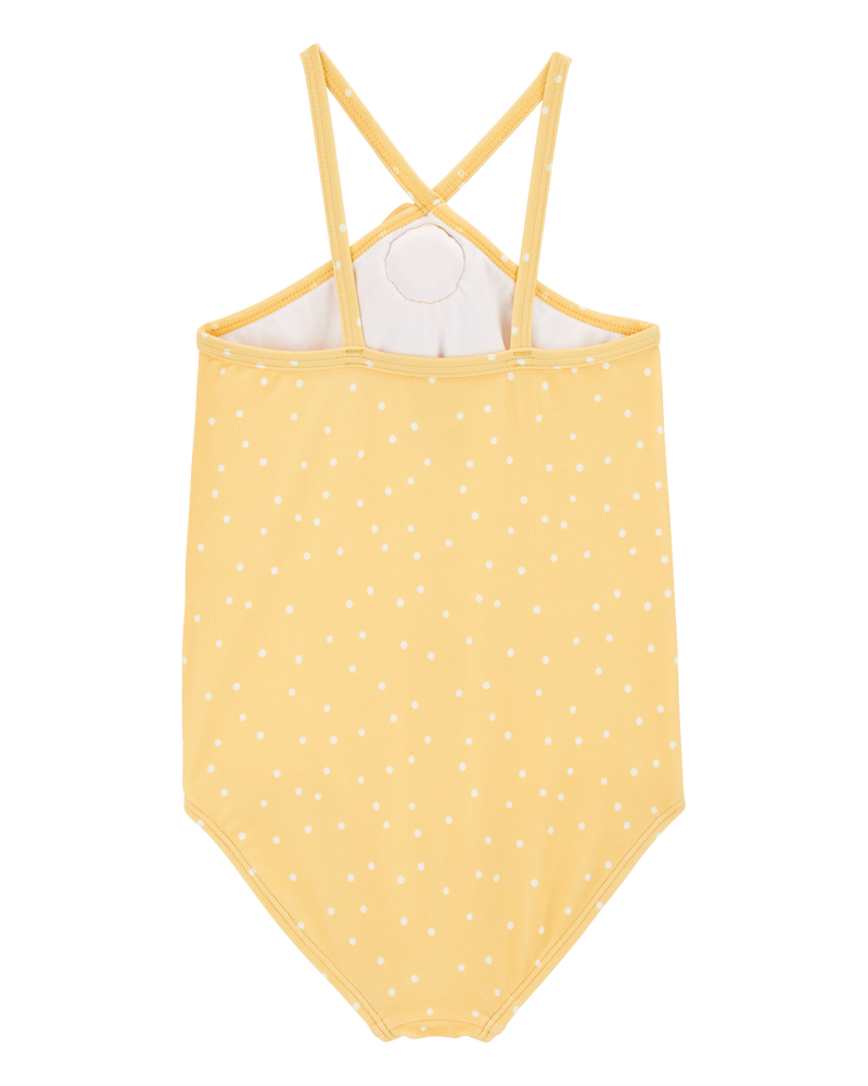 Toddler Girl 1-Piece Polka Dot Swimsuit - Gold, image 2 of 4 slides