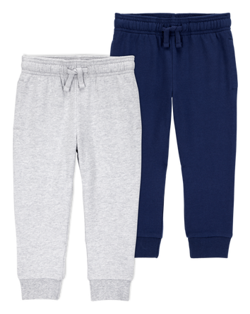 Toddler 2-Pack Pull-On Drawstring Joggers - Grey/Navy, 