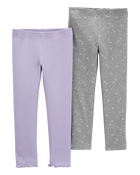Toddler 2-Pack Glitter Leggings, image 1 of 3 slides