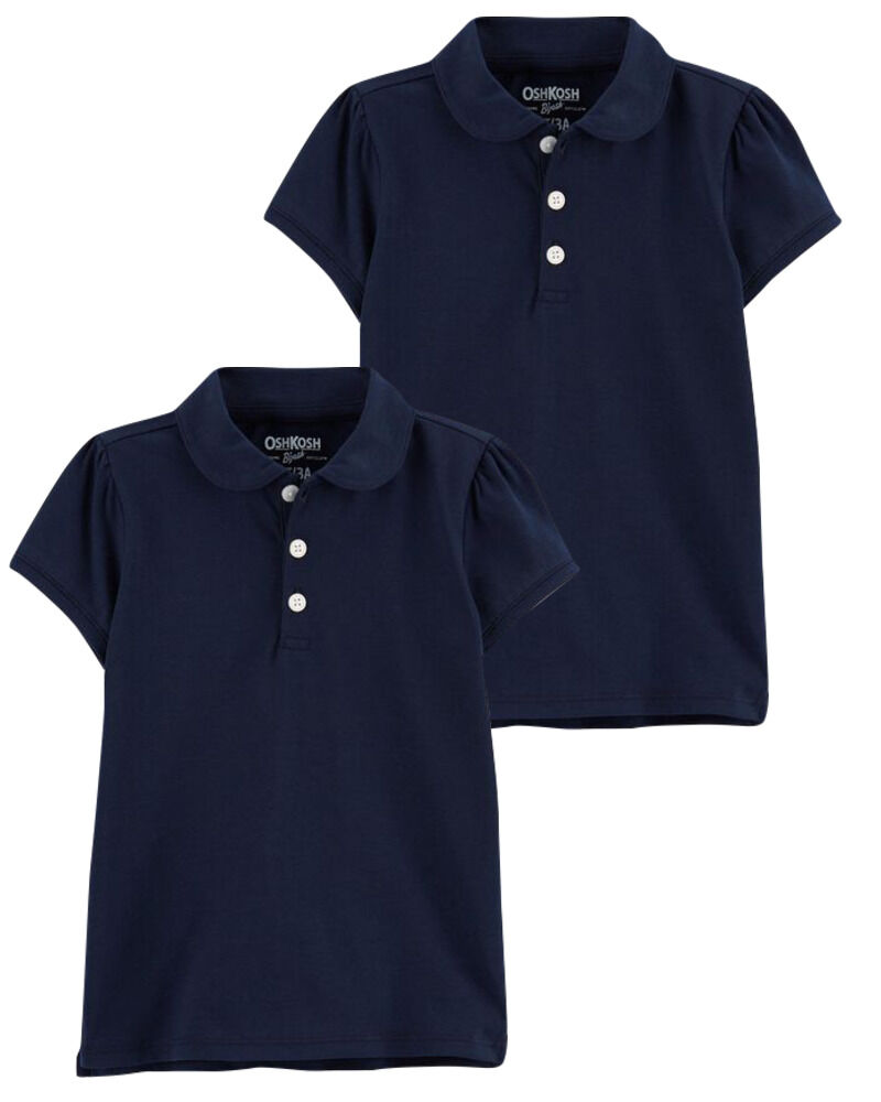 Toddler 2-Pack Navy Polo Uniform Shirt Set, image 1 of 1 slides