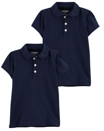 Toddler 2-Pack Navy Polo Uniform Shirt Set, 