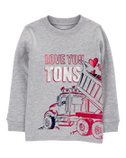 Toddler Truck Cotton Blend Long-Sleeve Tee - Gray, image 1 of 3 slides