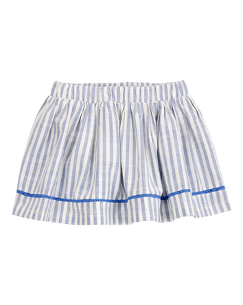 Baby Striped Pull-On Linen Look-Alike Skort, 