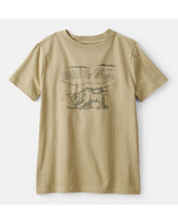 Boys Wild And Free Long-Sleeve Graphic Tee - Brown, 
