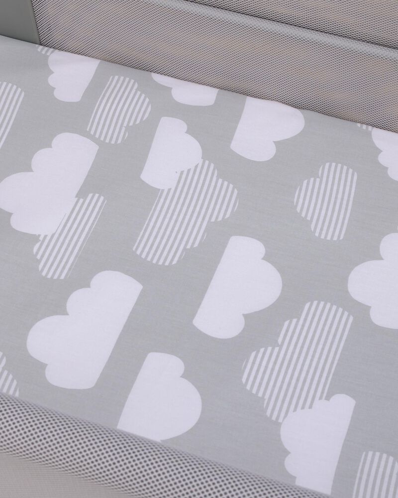 Skip Hop Cozy-Up 2-in-1 Bedside Sleeper 100% Cotton Fitted Bassinet Sheet - Grey & White Clouds , image 4 of 4 slides