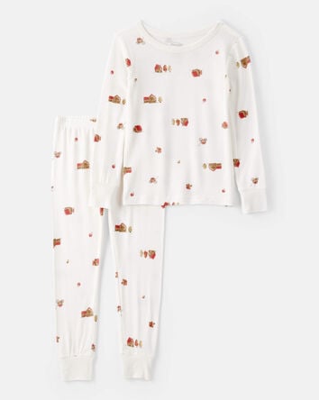 Toddler Barn Print PurelySoft 2-Piece Pajamas - Ivory, 