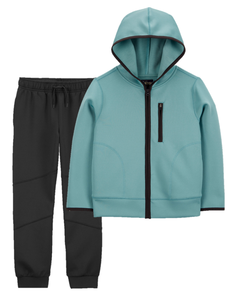 Kid 2-Piece Stretch Tech Hooded Jacket & Joggers Set, image 1 of 6 slides
