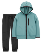 Kid 2-Piece Stretch Tech Hooded Jacket & Joggers Set, image 1 of 6 slides