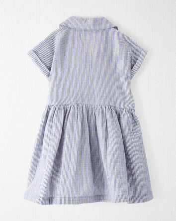 Toddler Organic Cotton Striped Button-Front Dress
, 