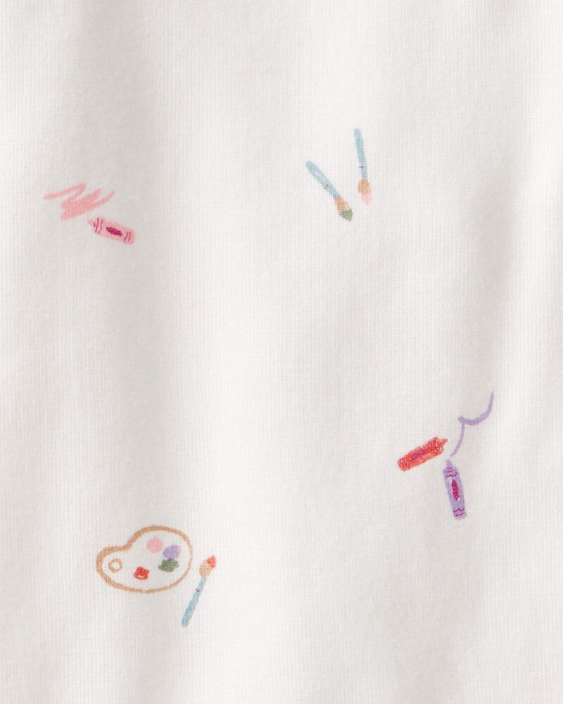 Baby Girl Art Print PurelySoft Sleep & Play Pajamas - White, image 4 of 8 slides