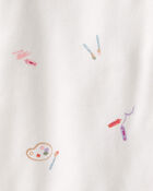 Baby Girl Art Print PurelySoft Sleep & Play Pajamas - White, image 4 of 8 slides