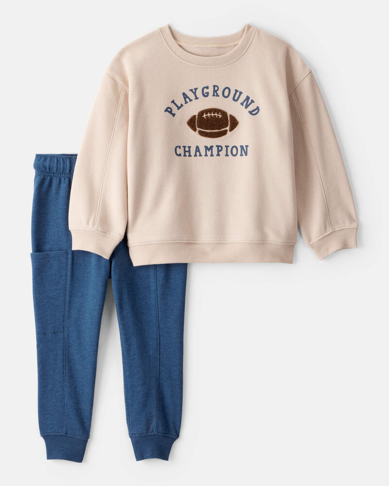 Toddler Boy Football Long-Sleeve Tee & Pant Set, image 1 of 7 slides