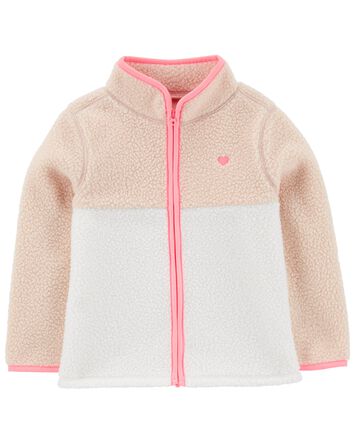 Toddler Embroidered Teddy-Fleece Jacket, 