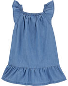 Toddler Embroidered Chambray Dress, image 2 of 4 slides