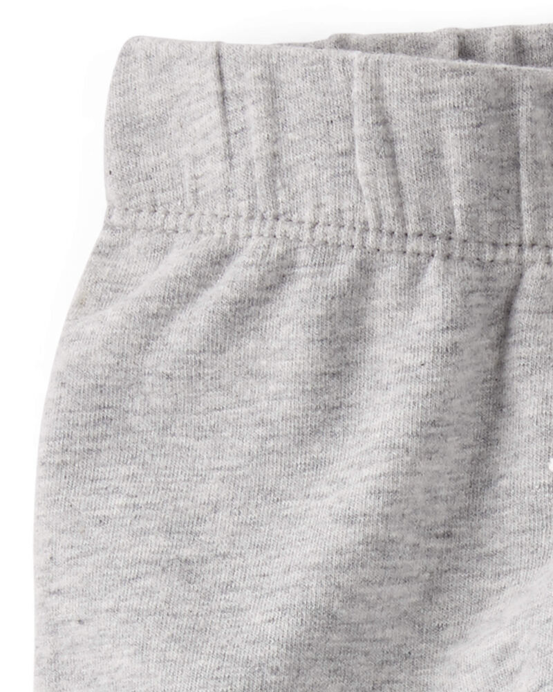 Baby 2-Pack Organic Cotton Pants in Heather Grey & Deep Teal, image 3 of 5 slides